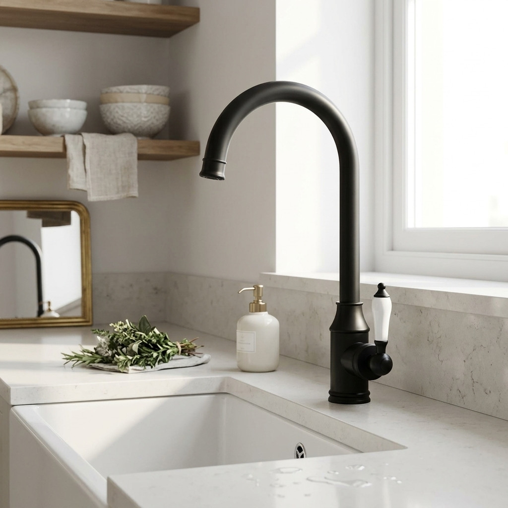 Aquanello Heritage Manor Klassieke Keukenkraan Zwart BL-9001-HM